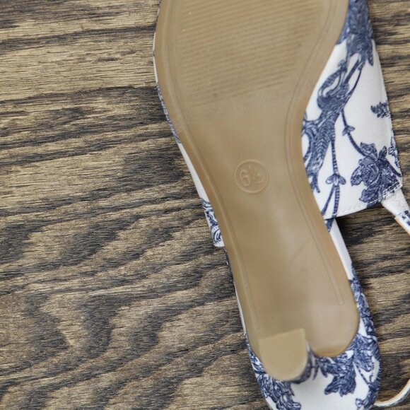 A New Day Womens Milan Floral Print Slingback Heels 93708032 Blue 6.5M - Picture 6 of 10